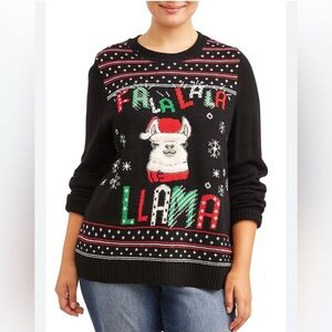 Belle Du Jour Ugly Christmas Sweater Falalala Llama Womens Size M